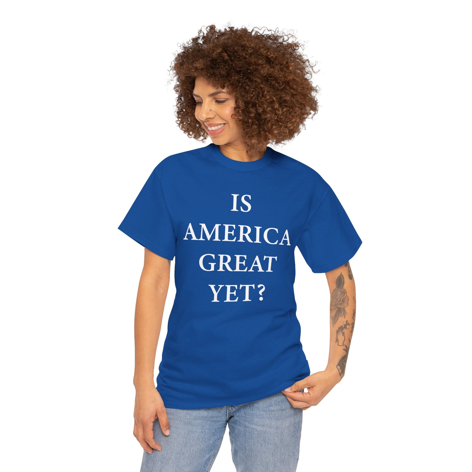 Is America Great Yet? on a woman