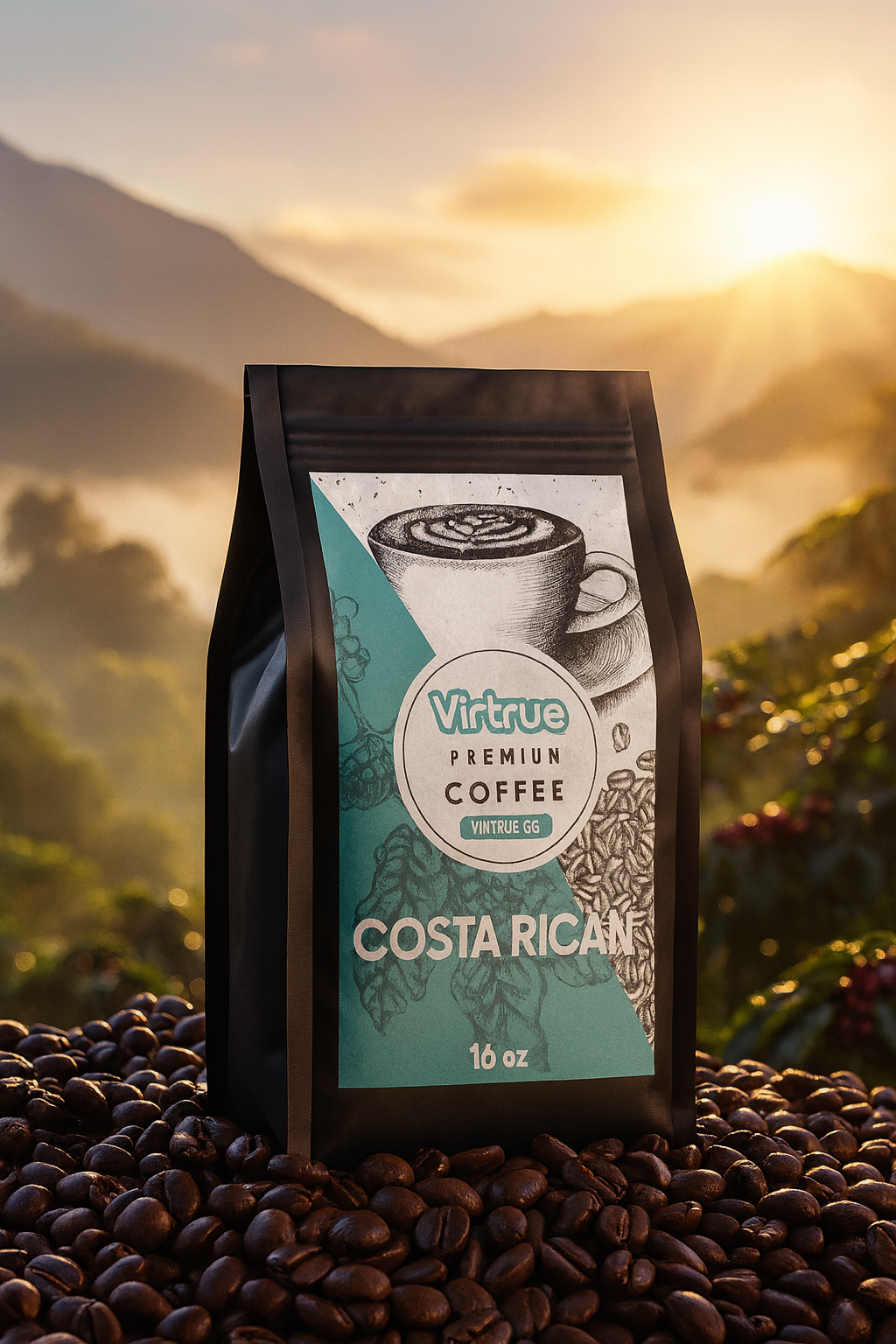 Virtrue Costa Rican Coffee Light Roast Coffee Bag
