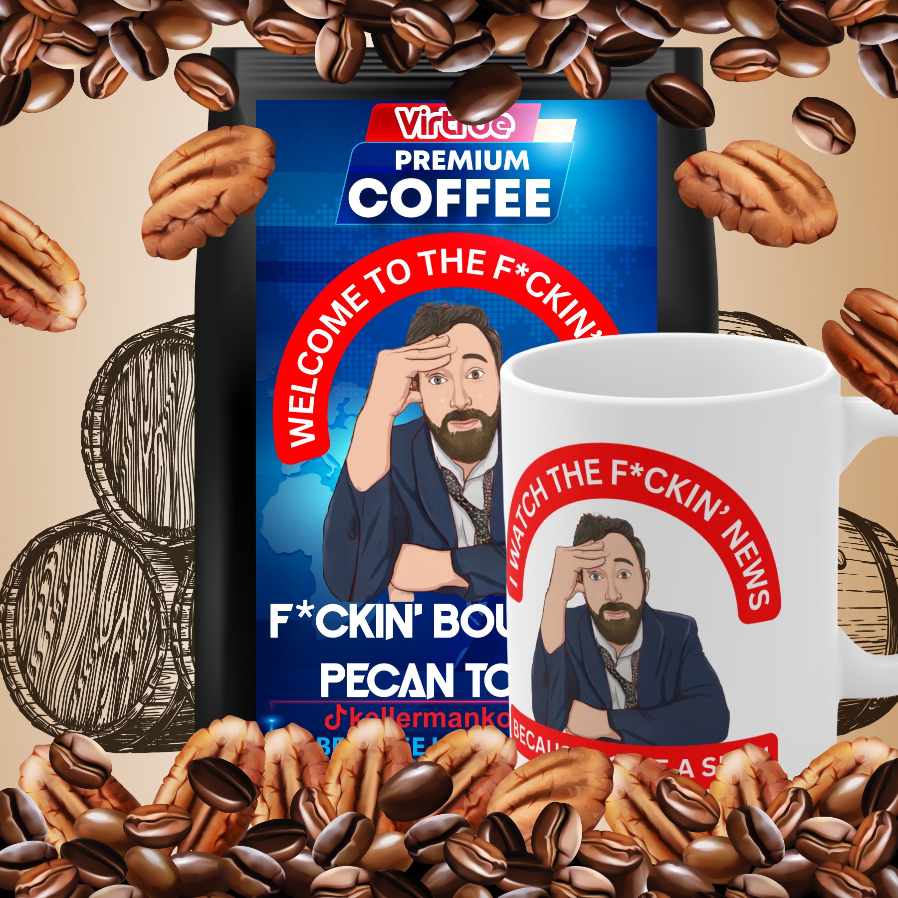 Kellerman Flavored Coffee & Mug Bundle - Inspired by The F*ckin' News