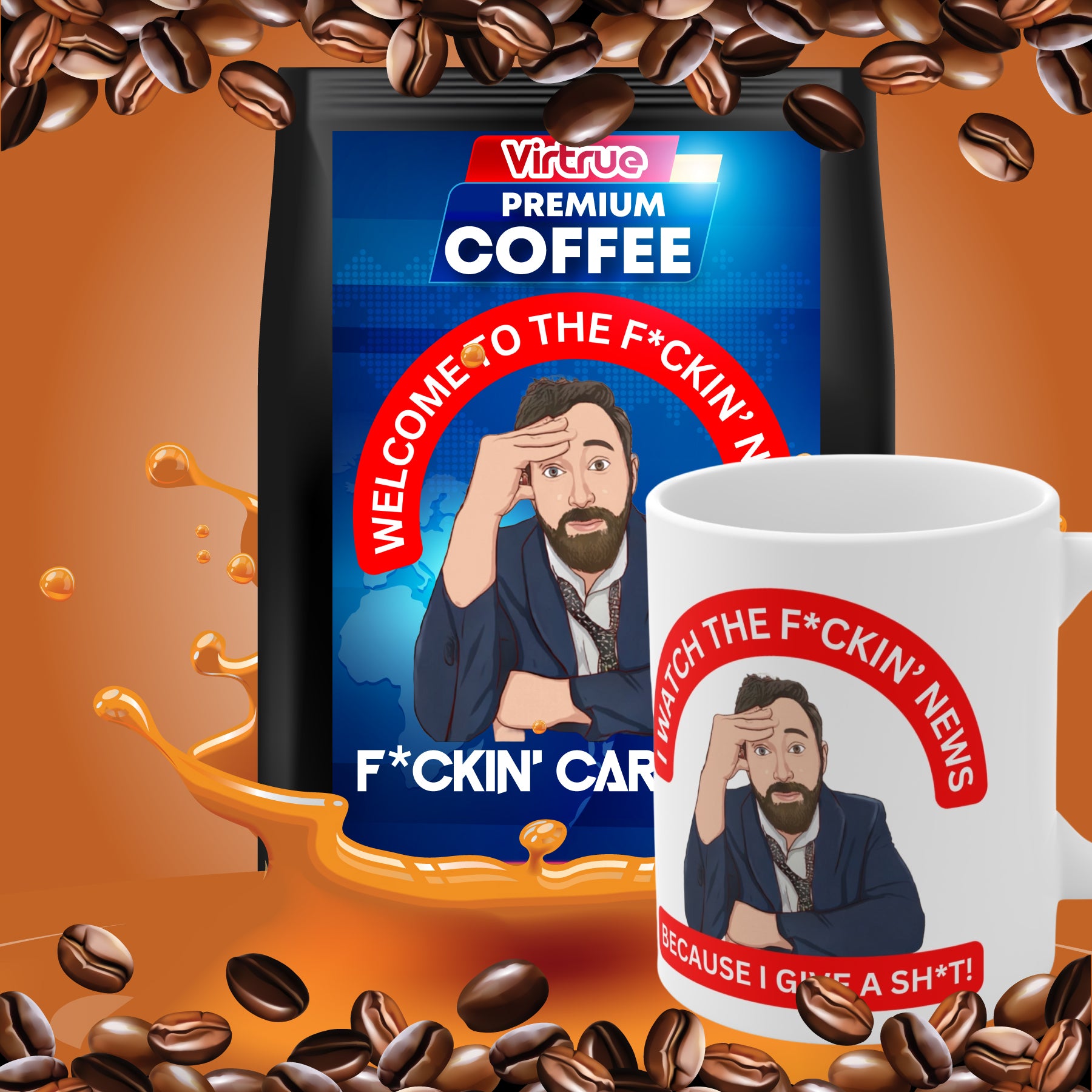 Kellerman Flavored Coffee & Mug Bundle - Inspired by The F*ckin' News