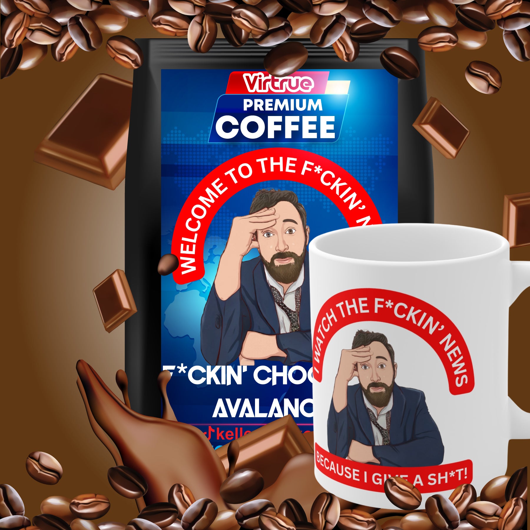 Kellerman Flavored Coffee & Mug Bundle - Inspired by The F*ckin' News