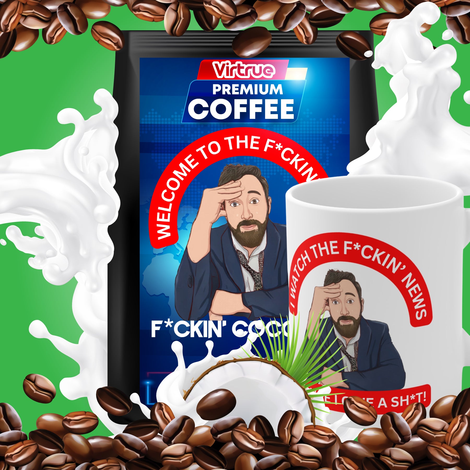 Kellerman Flavored Coffee & Mug Bundle - Inspired by The F*ckin' News