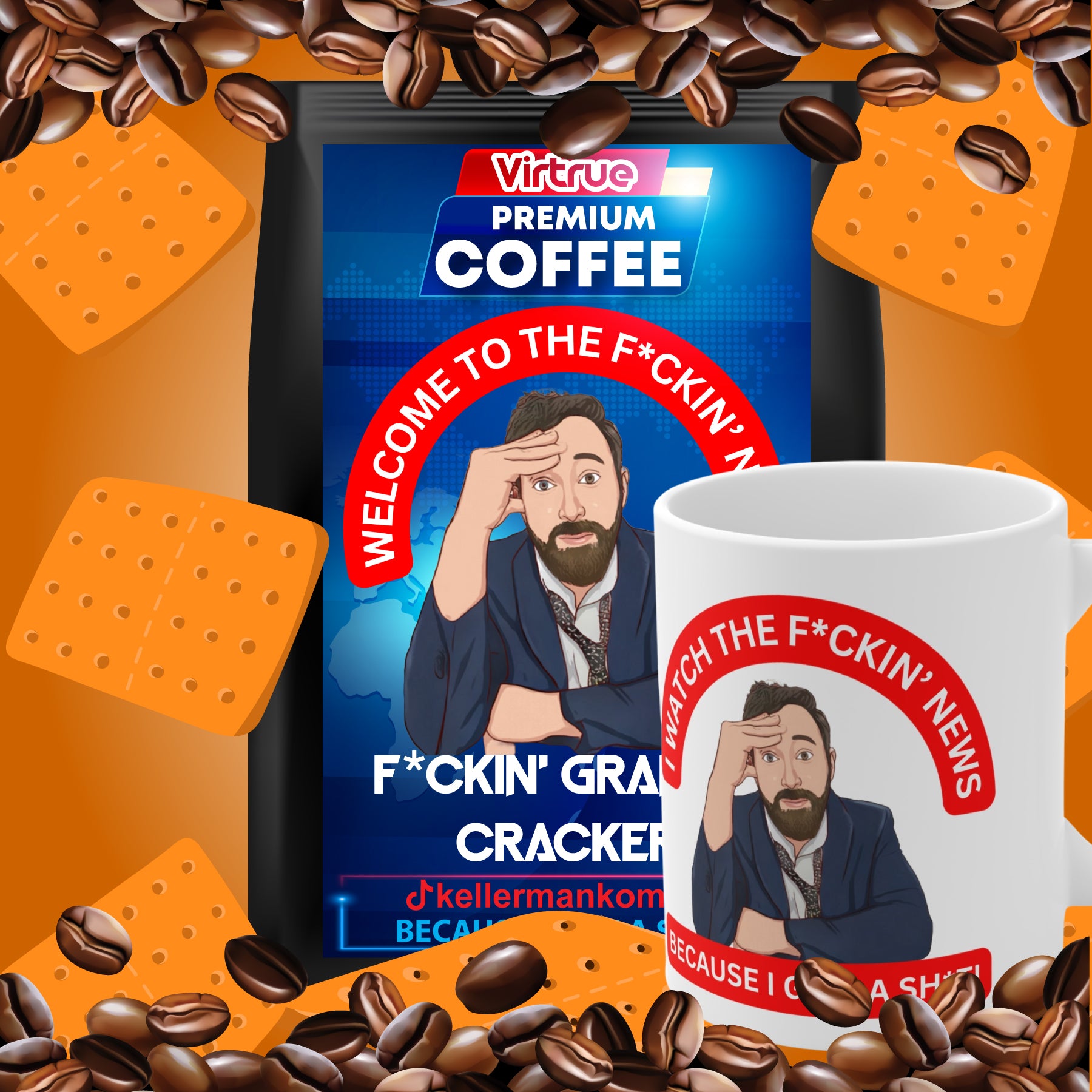 Kellerman Flavored Coffee & Mug Bundle - Inspired by The F*ckin' News