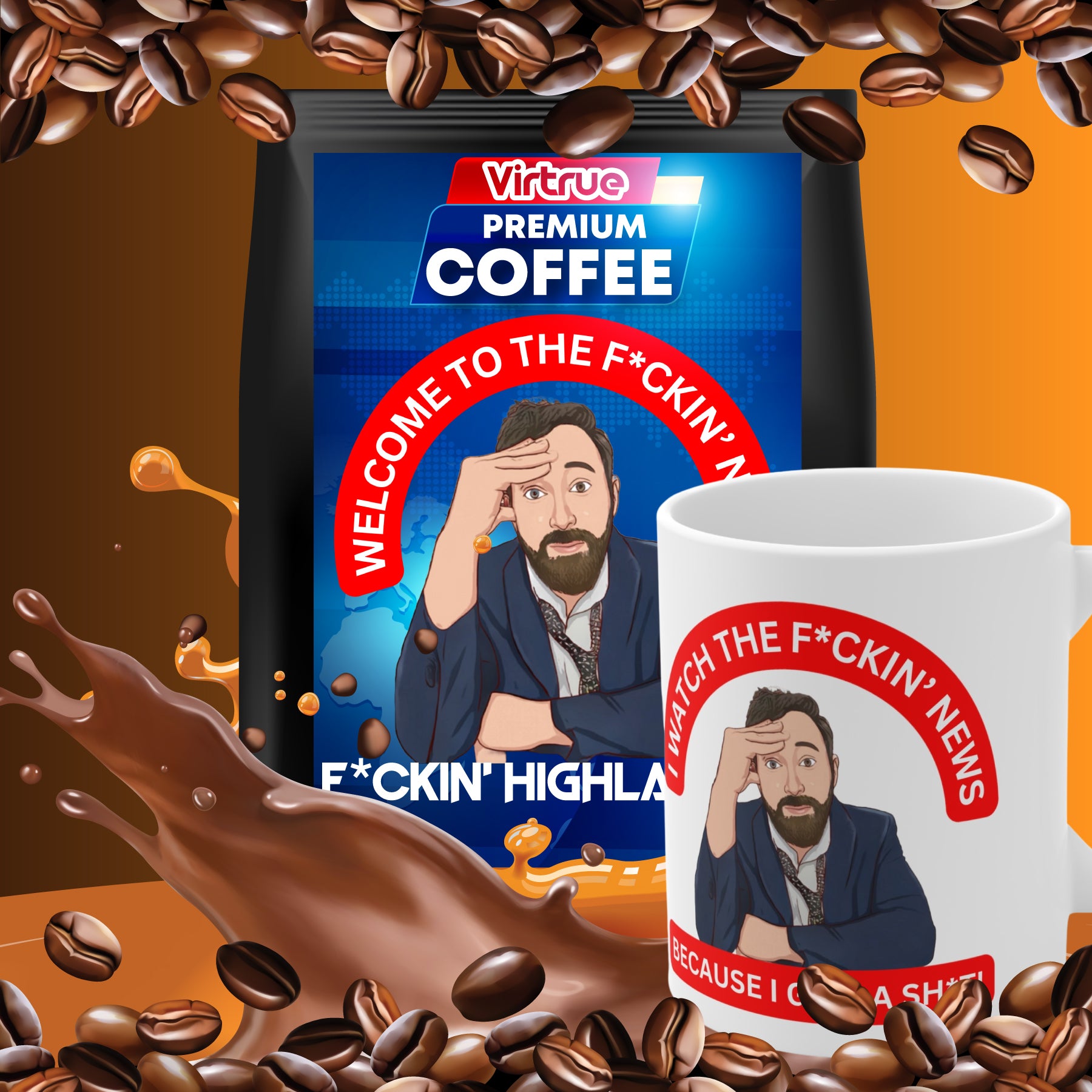 Kellerman Flavored Coffee & Mug Bundle - Inspired by The F*ckin' News