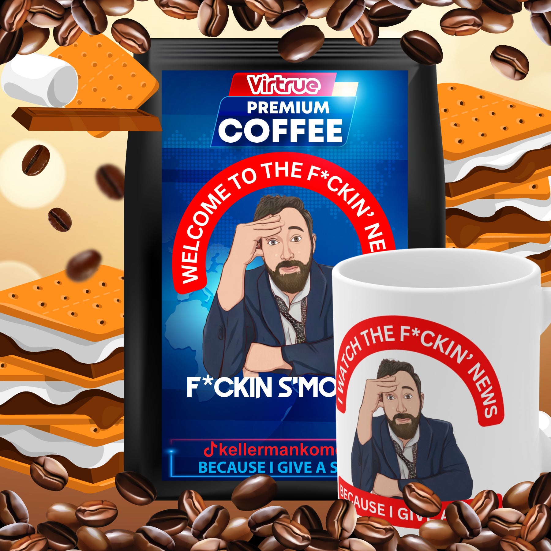 Kellerman Flavored Coffee & Mug Bundle - Inspired by The F*ckin' News