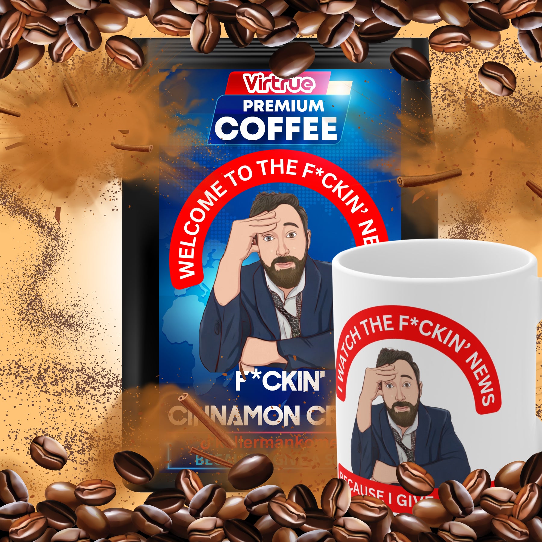 Kellerman Flavored Coffee & Mug Bundle - Inspired by The F*ckin' News