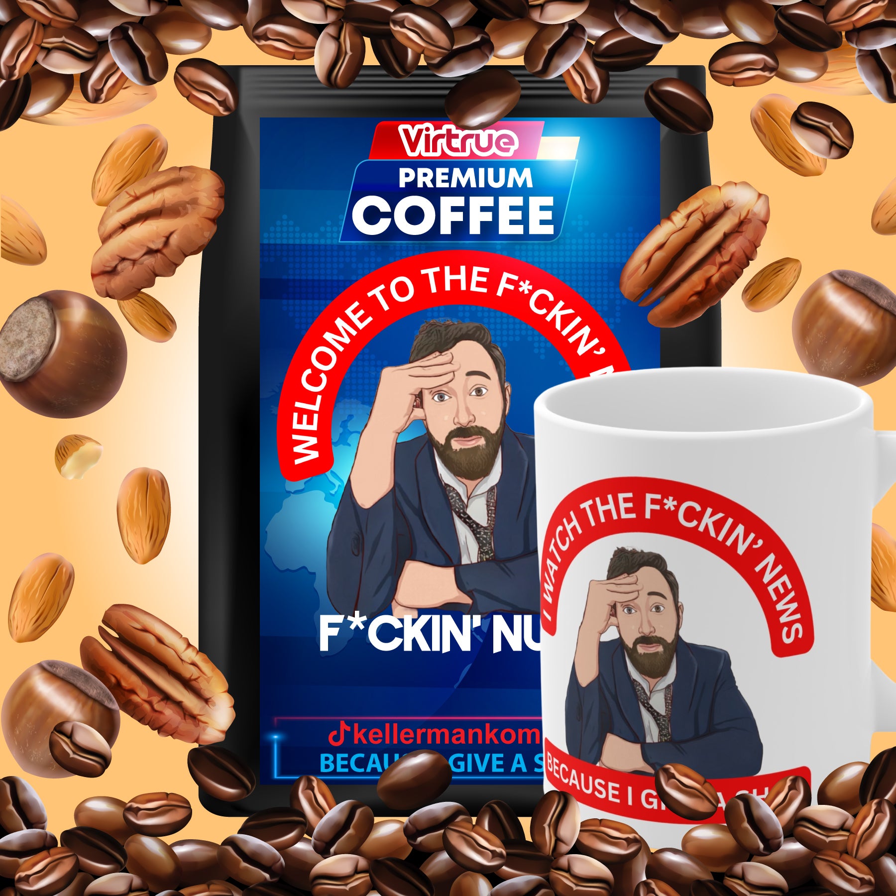 Kellerman Flavored Coffee & Mug Bundle - Inspired by The F*ckin' News