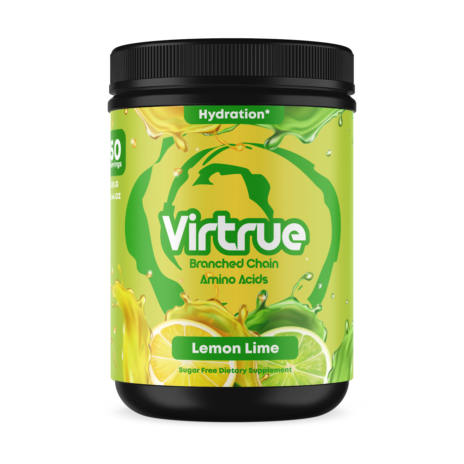 Virtrue lemon lime BCAA's supplement tub.