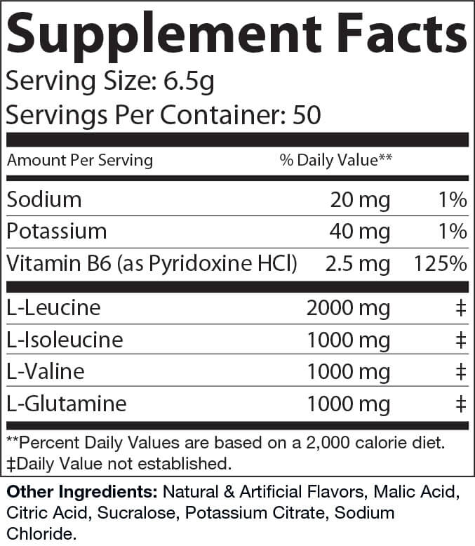 Virtrue Lemon Lime Branched Chain Amino Acids supplement facts