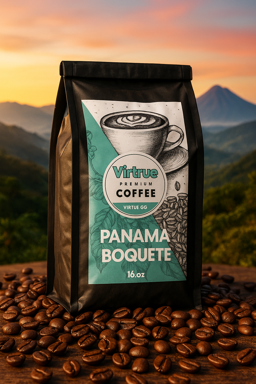 Virtrue Panama Boquete Coffee Light Roast Coffee Bag