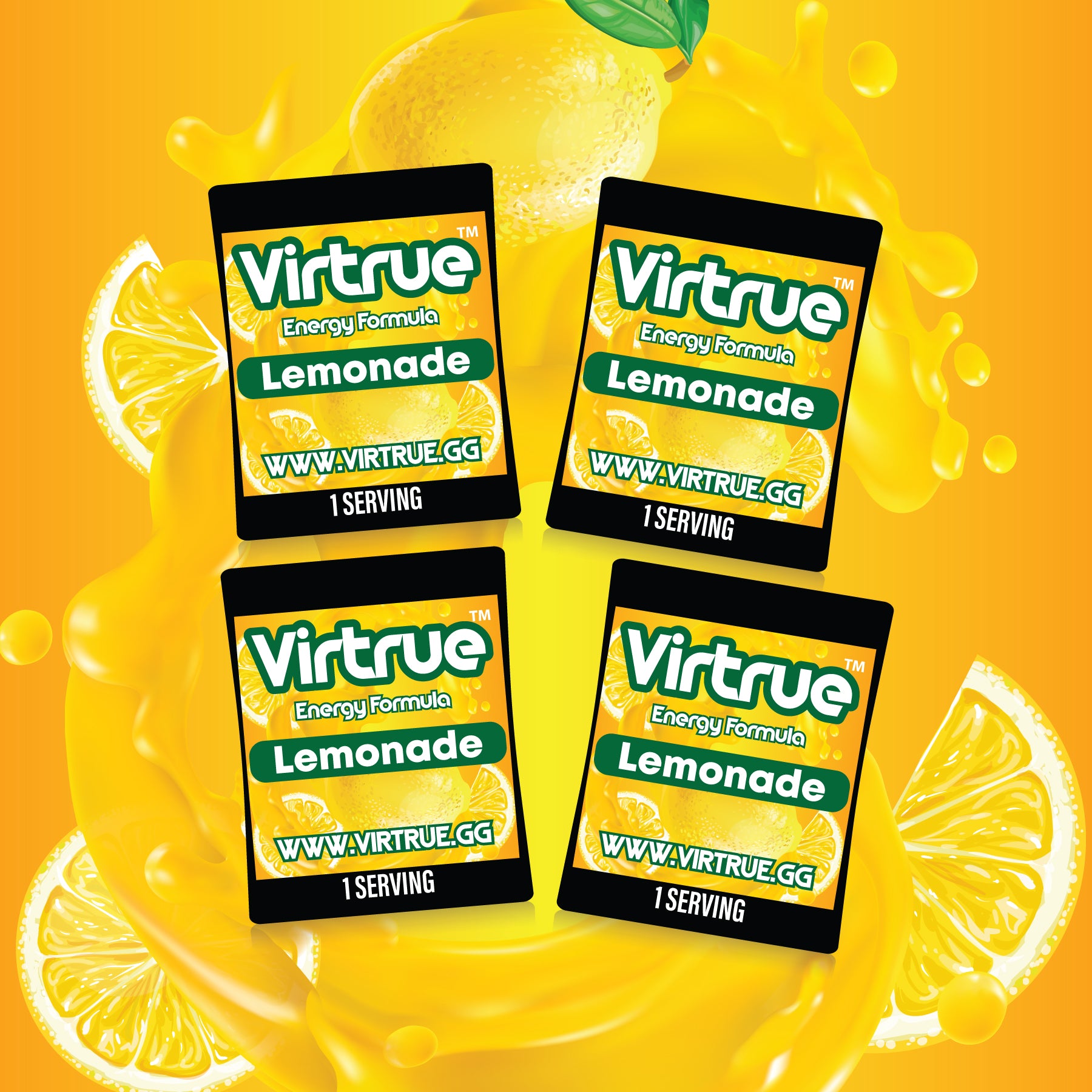 Virtrue Lemonade energy supplement travel packs.