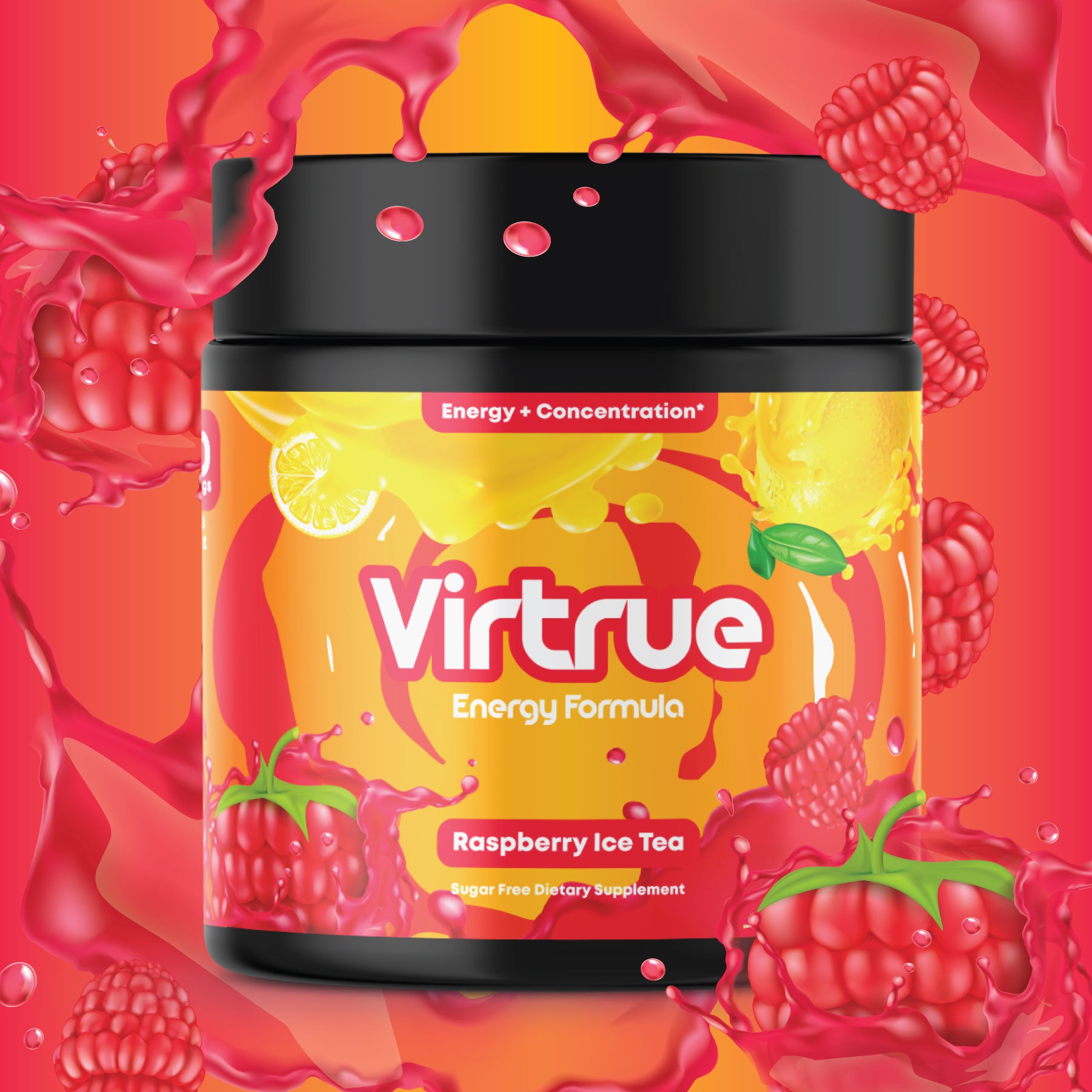 Virtrue Raspberry Iced Tea Pre Workout Tub