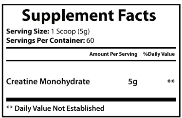 Virtrue Creatine Supplement Facts