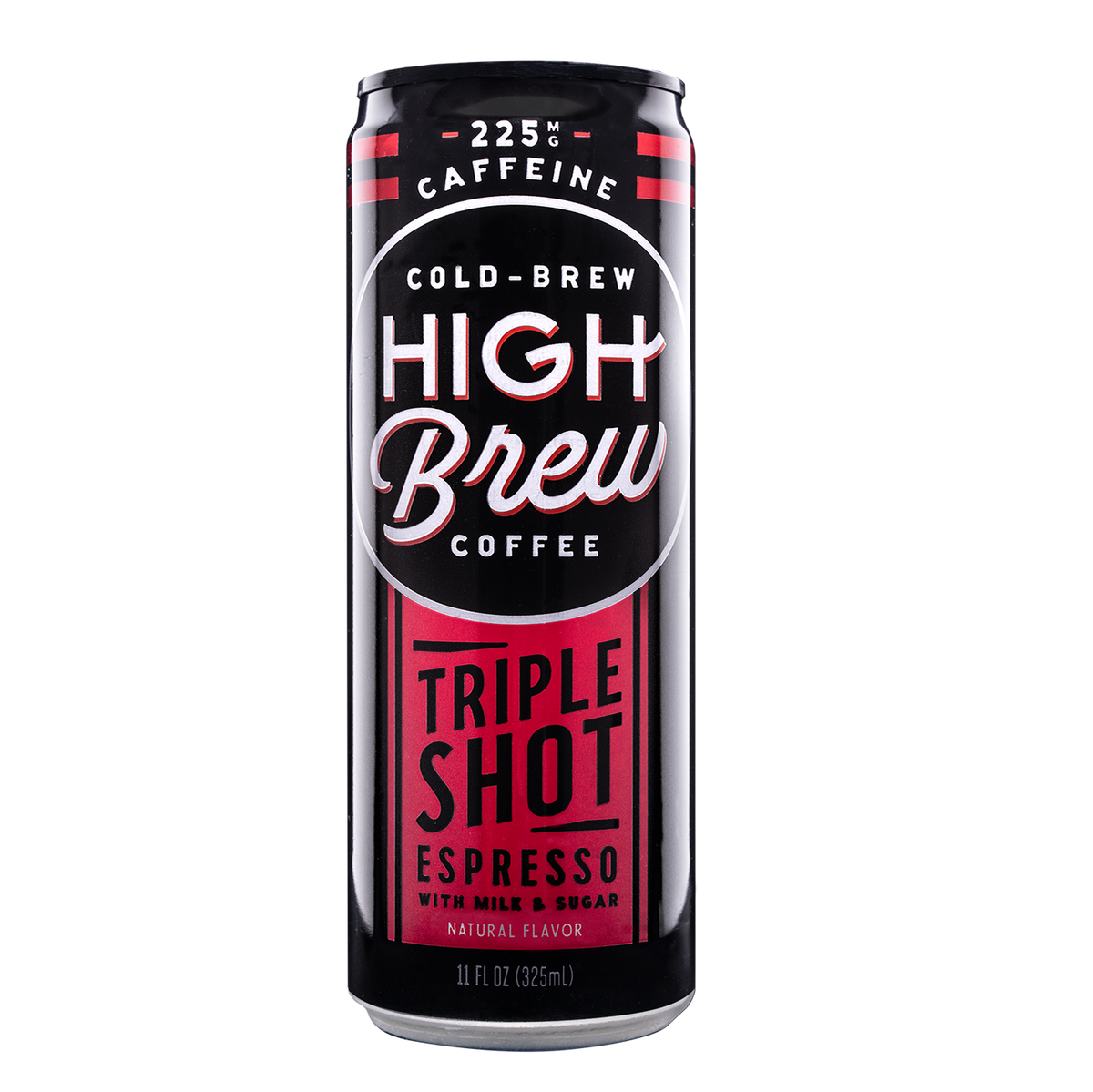 High Brew Espresso Triple Shot Cold Brew Coffee 11oz black and red can with 225mg caffeine