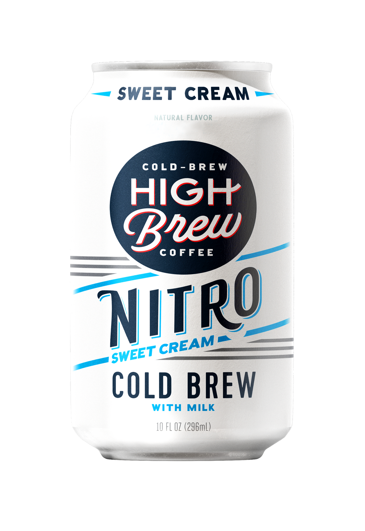 High Brew Nitro Sweet Cream Cold Brew Coffee 10oz white can with nitrogen-infused creamy coffee