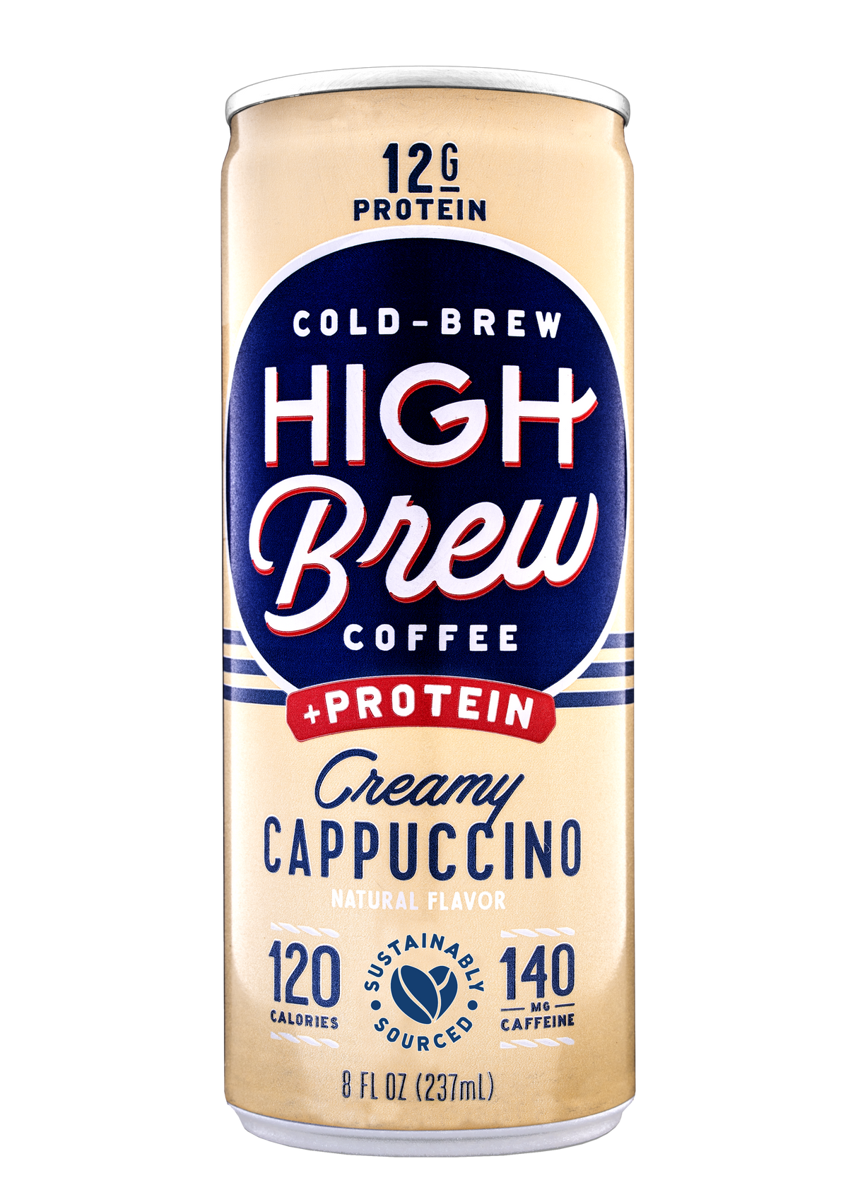 High Brew Creamy Cappuccino Protein Cold Brew Coffee 8oz can with 12g protein and 140mg caffeine