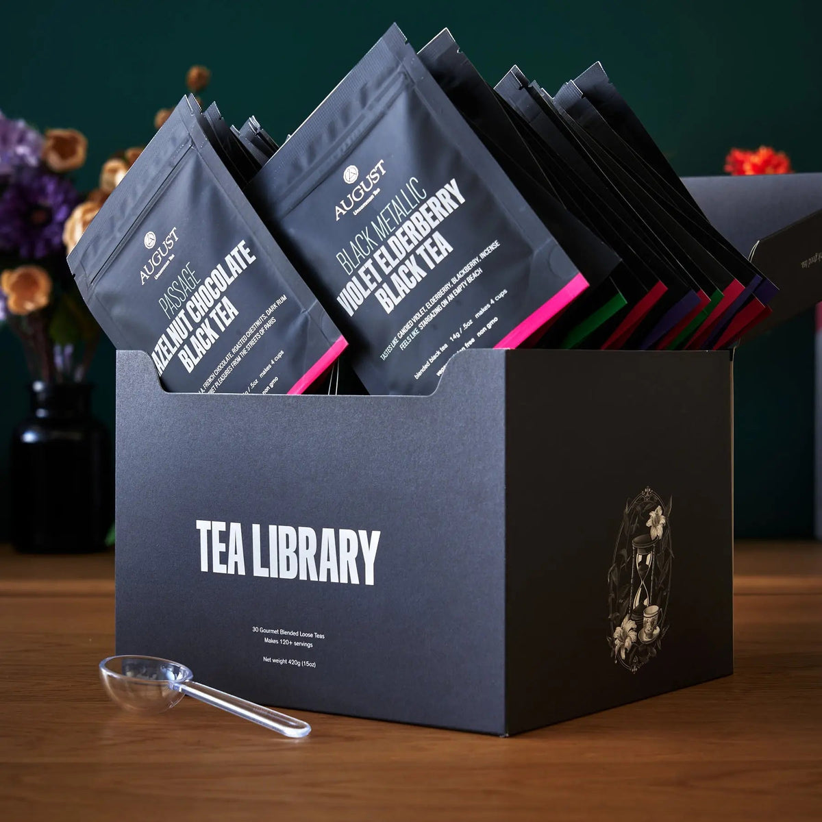 August Tea Library – Deluxe 30-Flavor Loose Leaf Tea Sampler