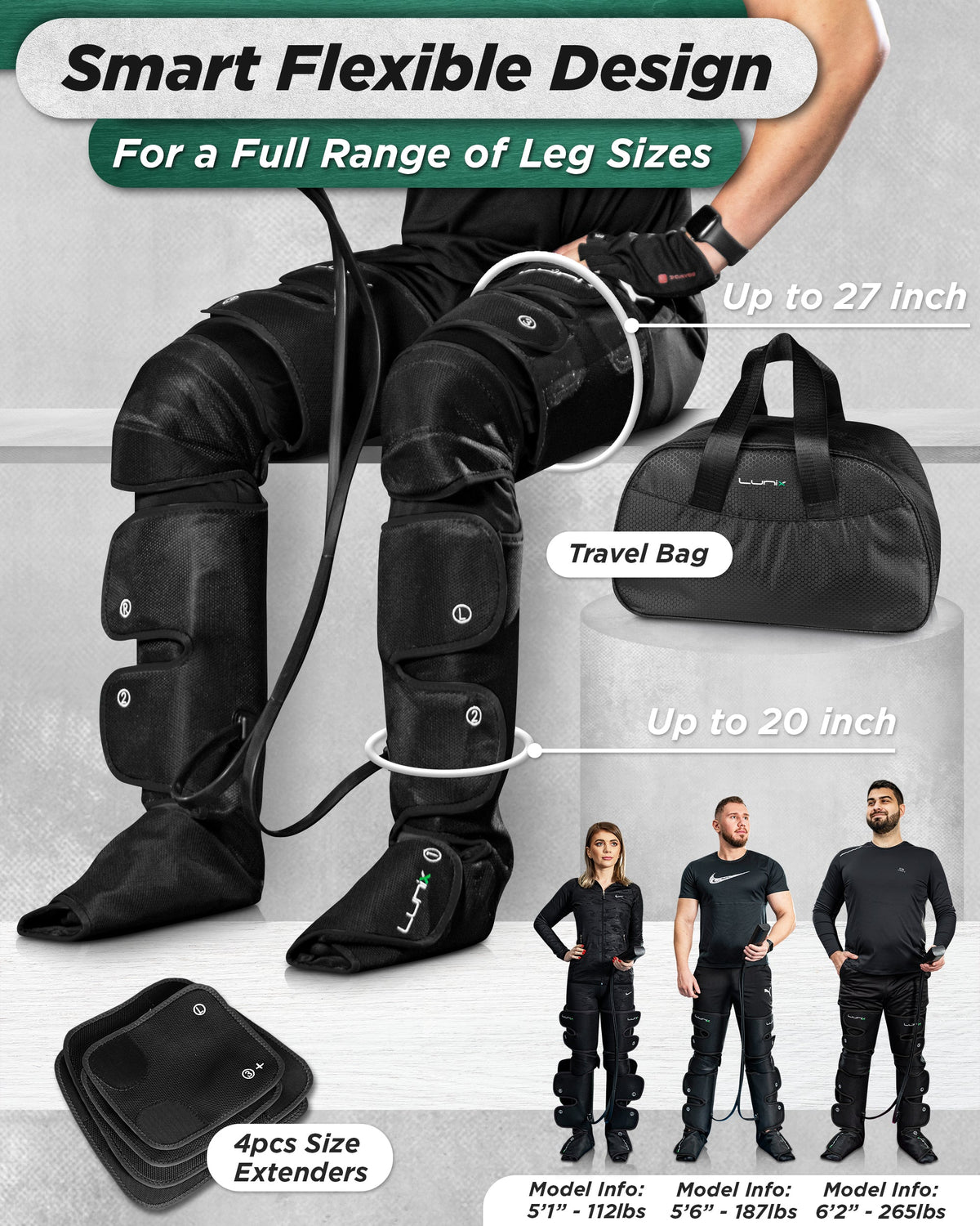 Lunix LX10 adjustable compression wraps and sizing