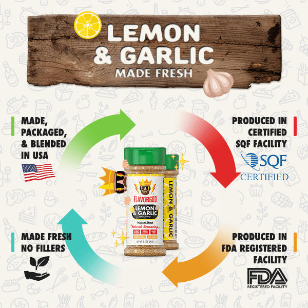 FlavorGod Lemon and Garlic Seasoning made fresh flyer