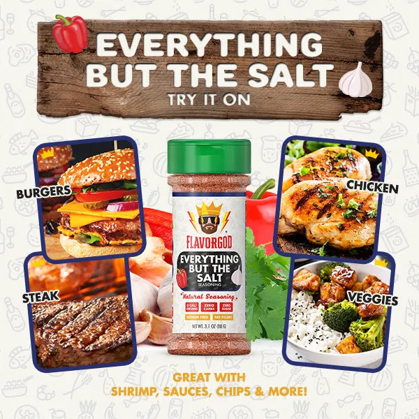 FlavorGod Everything But The Salt Seasoning try it on flyer sold by Virtrue