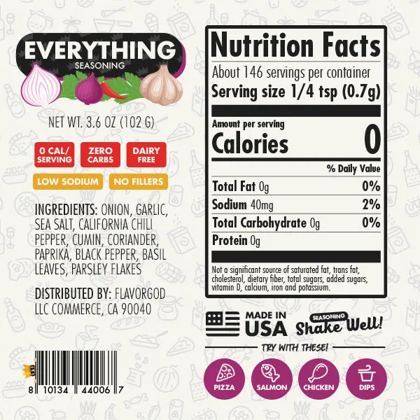 FlavorGod Everything Seasoning ingredients