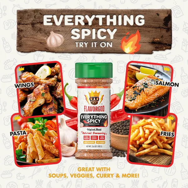 FlavorGod Everything Spicy seasoning flyer sold by Virtrue
