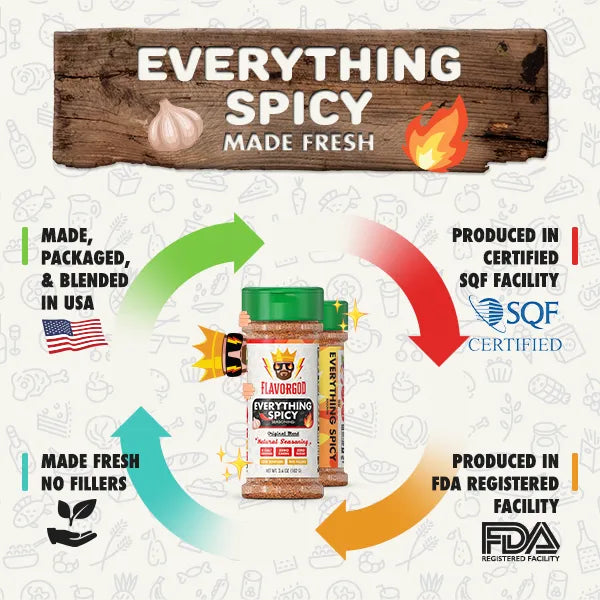 FlavorGod Everything Spicy seasoning  made fresh flyer