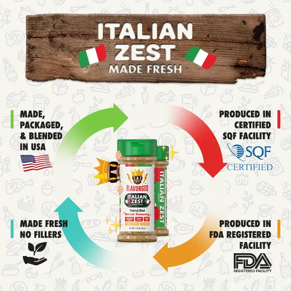FlavorGod Italian Zest seasoning made fresh sold by Virtrue