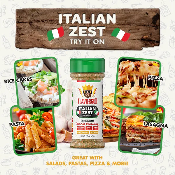 FlavorGod Italian Zest seasoning try it on flyer sold by Virtrue
