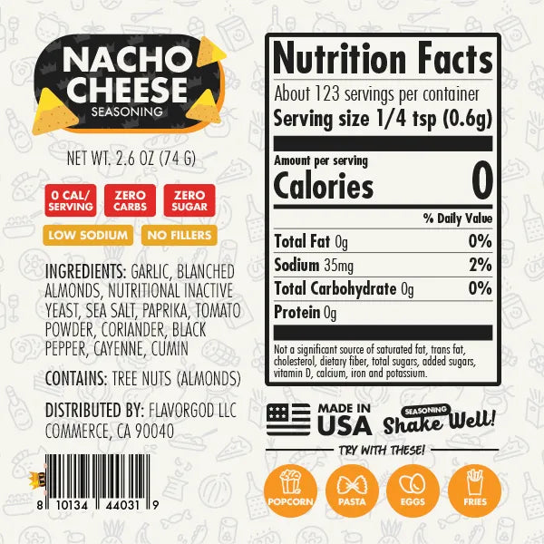 FlavorGod Nacho Cheese seasoning ingredients sold by Virtrue