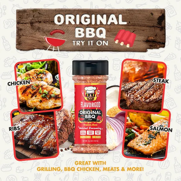 FlavorGod Original BBQ Seasoning try it on flyer sold by Virtrue