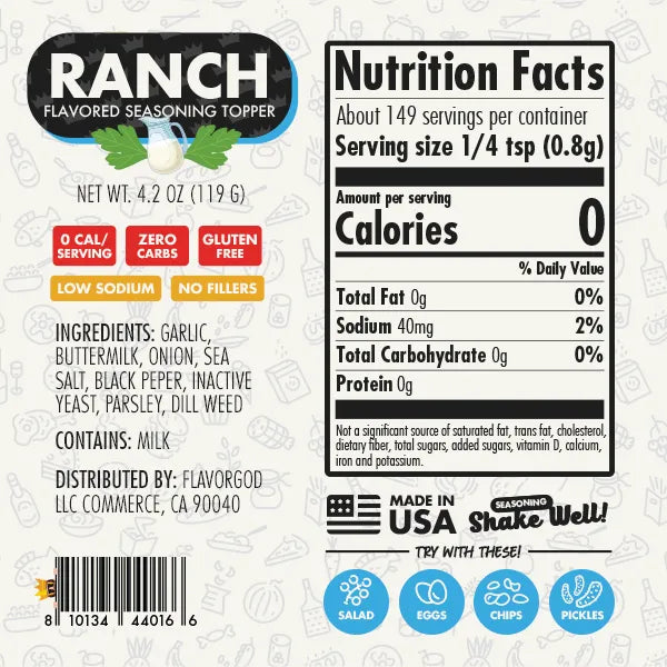 FlavorGod Rach seasoning nutrition facts
