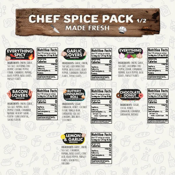 FlavorGod Chef Spice Pack seasonings and nutrition information