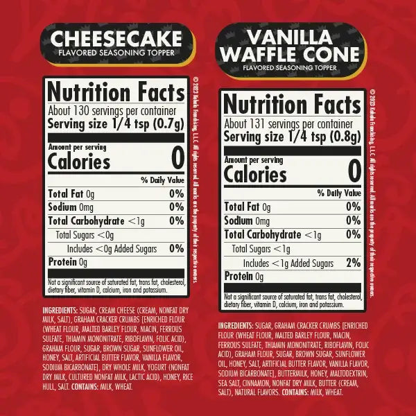 FlavorGod Cold Stone dessert toppers nutrition facts