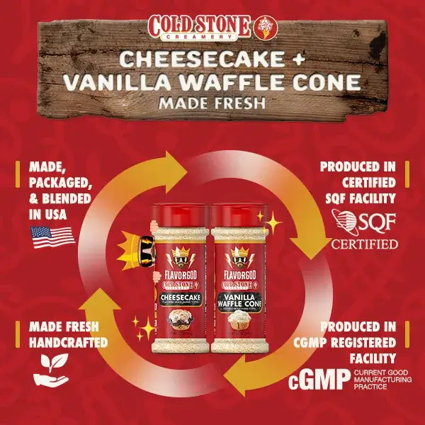 FlavorGod Cheesecake and Vanilla Waffle Cone Dessert Topper two pack