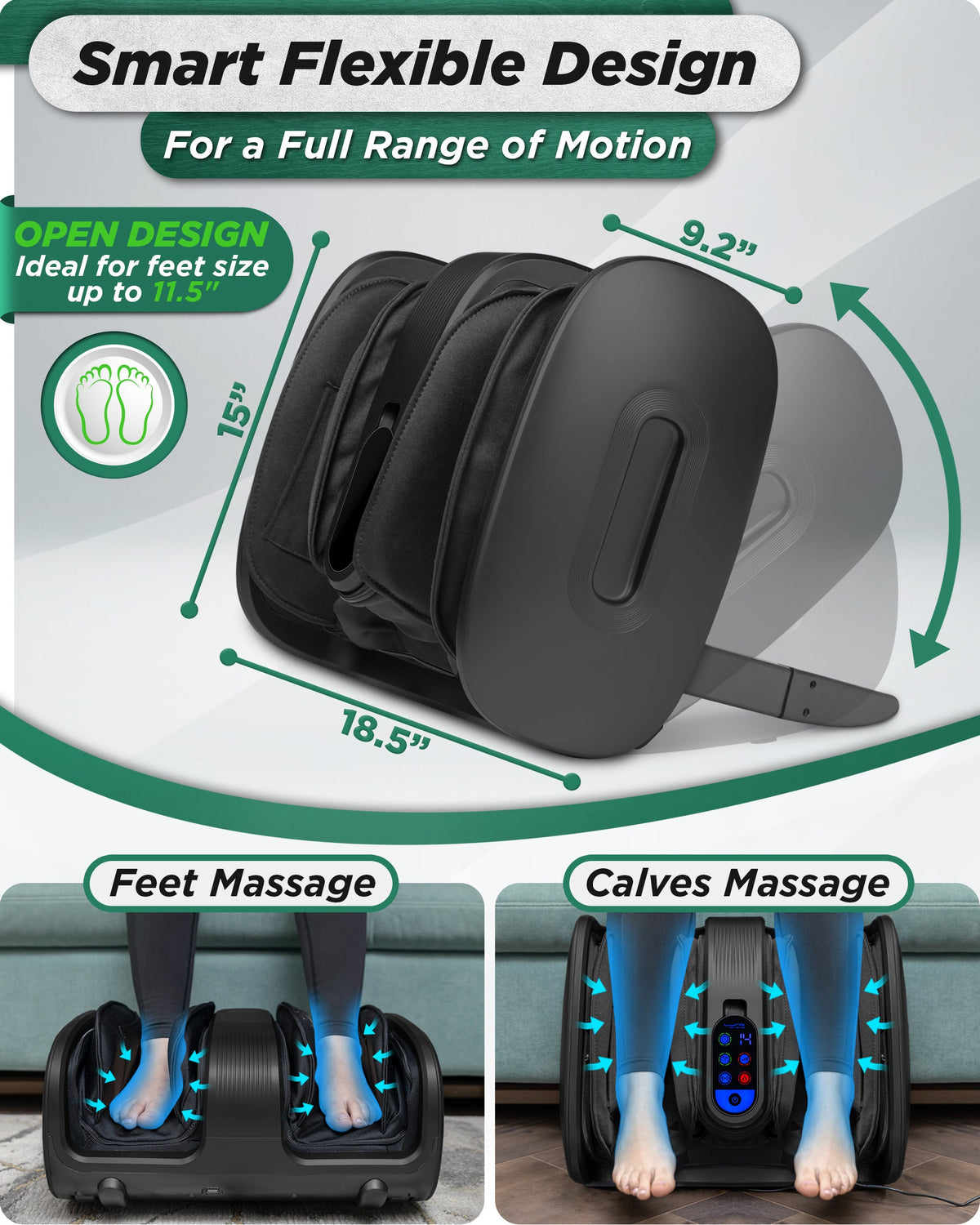 Lunix LX21 adjustable foot calf and ankle massager