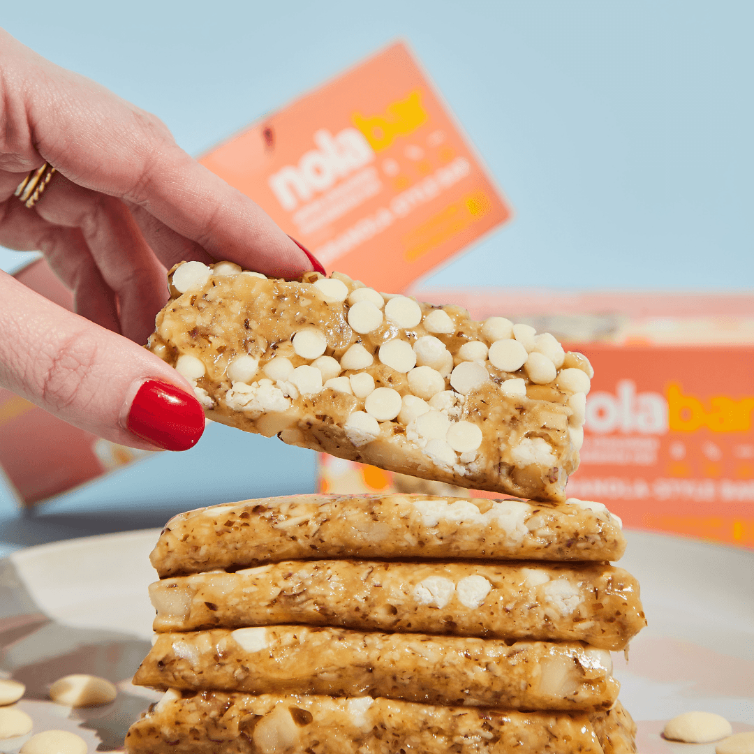 White Chocolate Macadamia Nut Nola Bar Lifestyle Image
