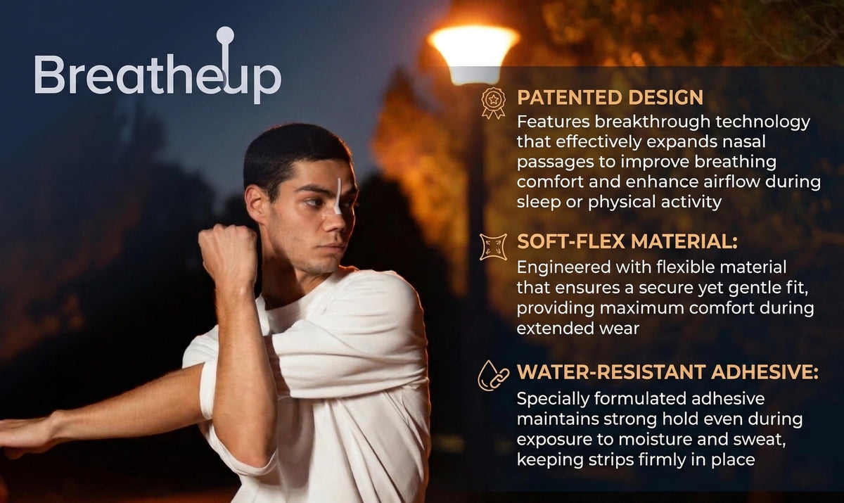 BreatheUp nasal strips for exercise and everyday use