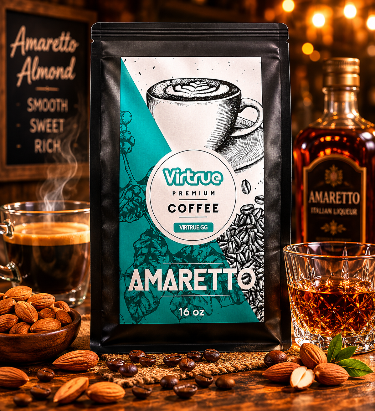 Amaretto Flavored Coffee – 16oz | Virtrue Premium
