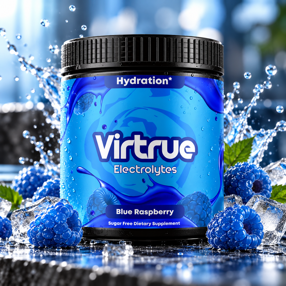 Virtrue Blue Raspberry Electrolyte Powder