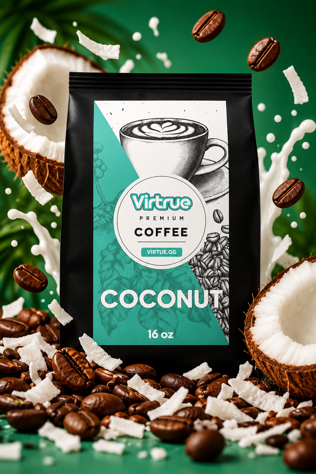 Virtrue coconut coffee bag