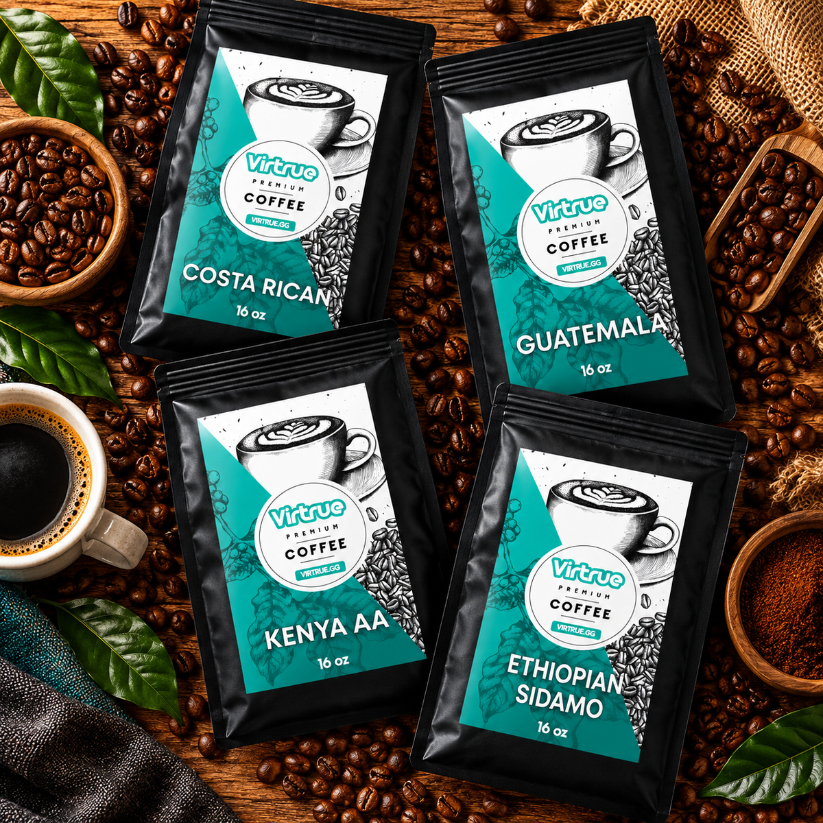 Virtrue Coffee Subscription Medium Dark Roasts