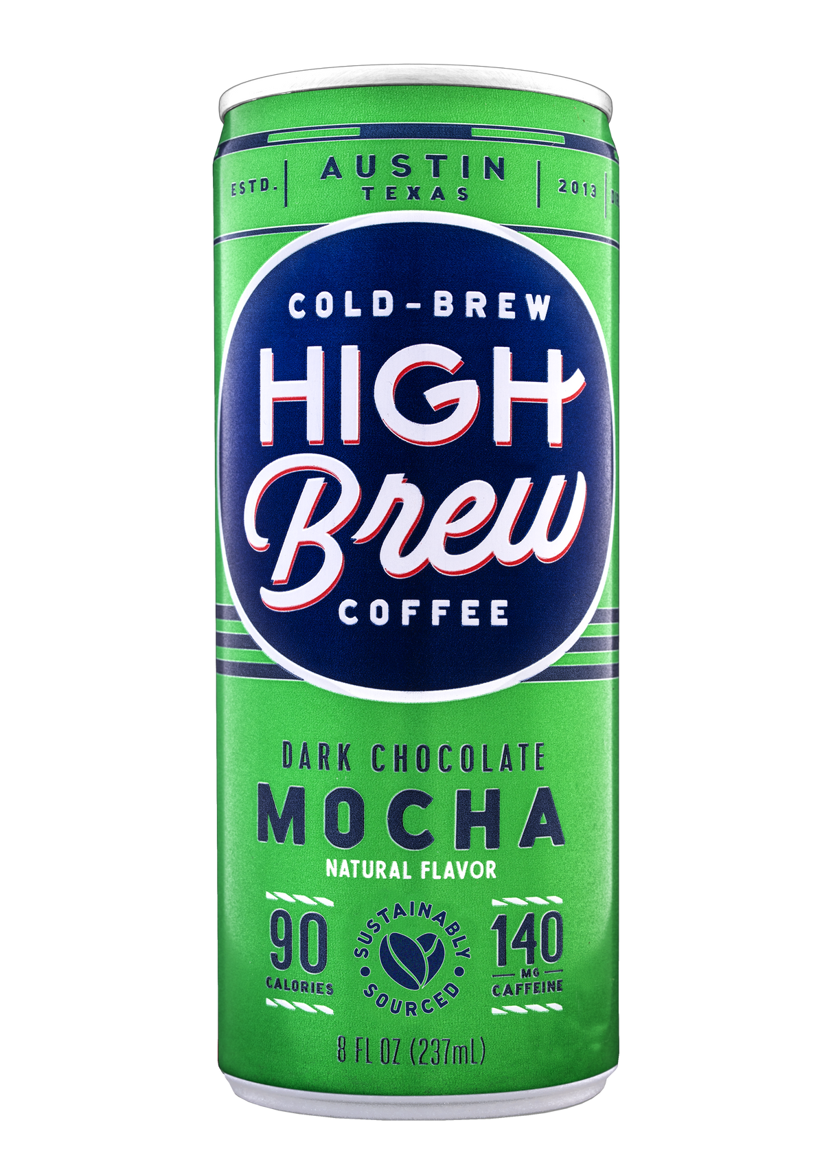 High Brew Dark Chocolate Mocha Cold Brew Coffee 8oz green can with 140mg caffeine
