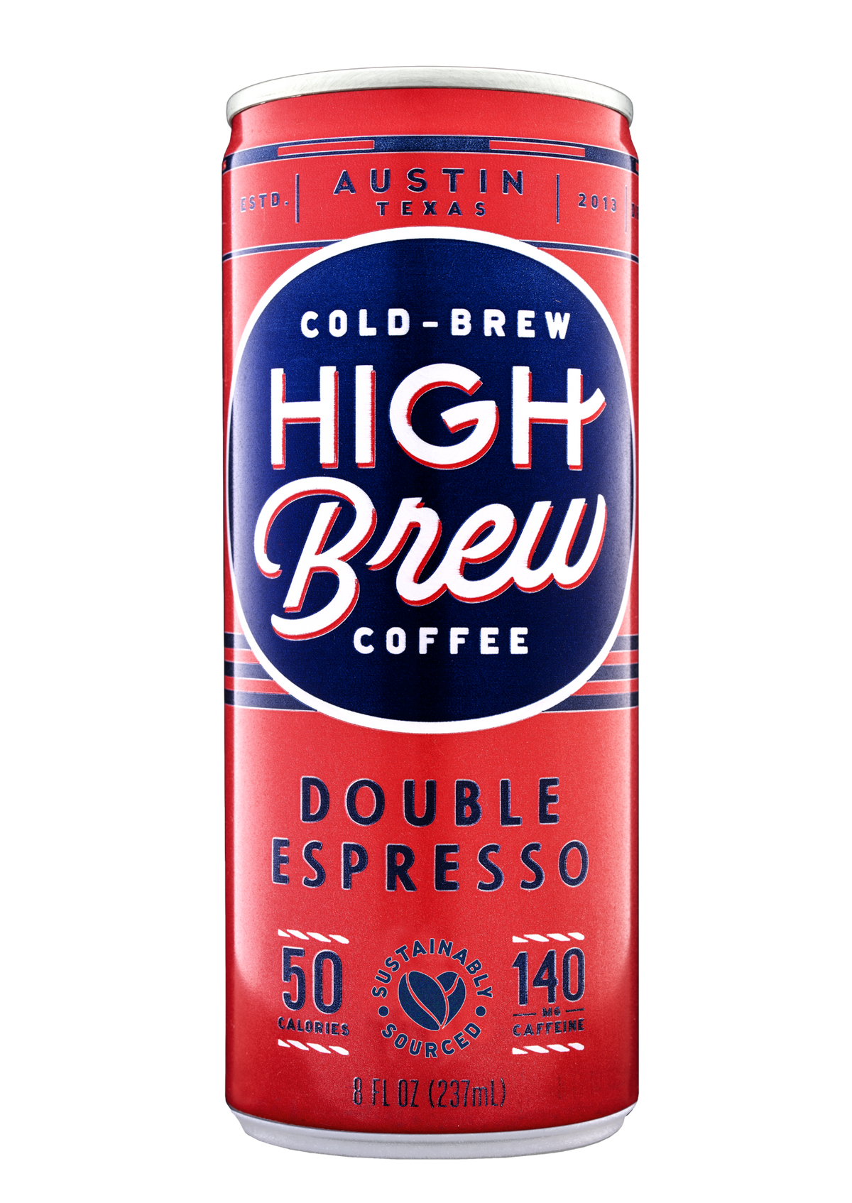 High Brew Double Espresso Cold Brew Coffee red 8oz can with 140mg caffeine