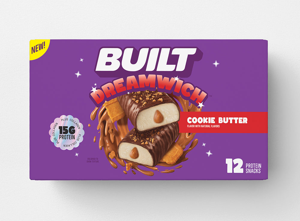 BUILT Dreamwich Cookie Butter Protein Bars 12 Count Box