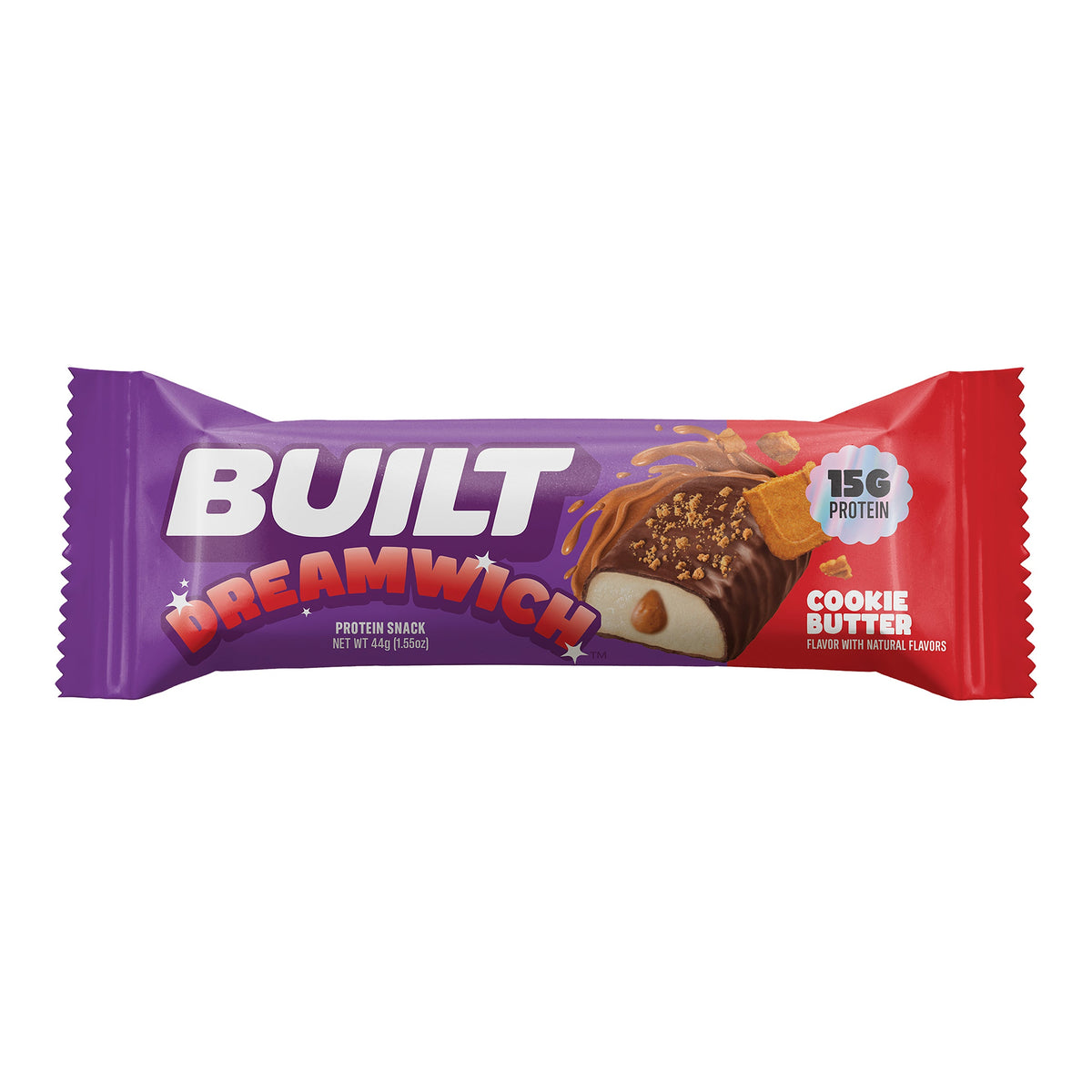 BUILT Dreamwich Cookie Butter Protein Bar with Creamy Filling