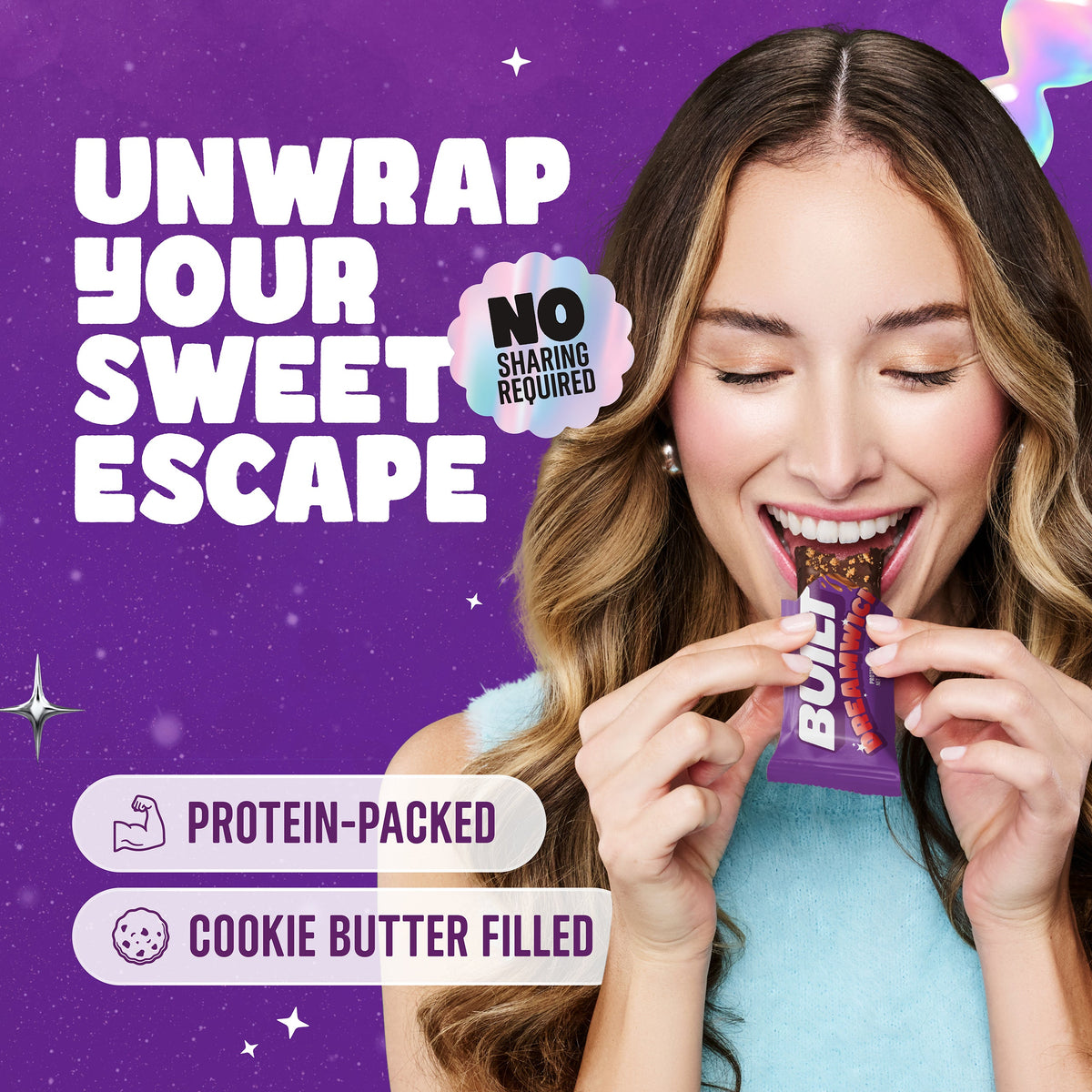 BUILT Dreamwich Cookie Butter Protein Bar Lifestyle Image