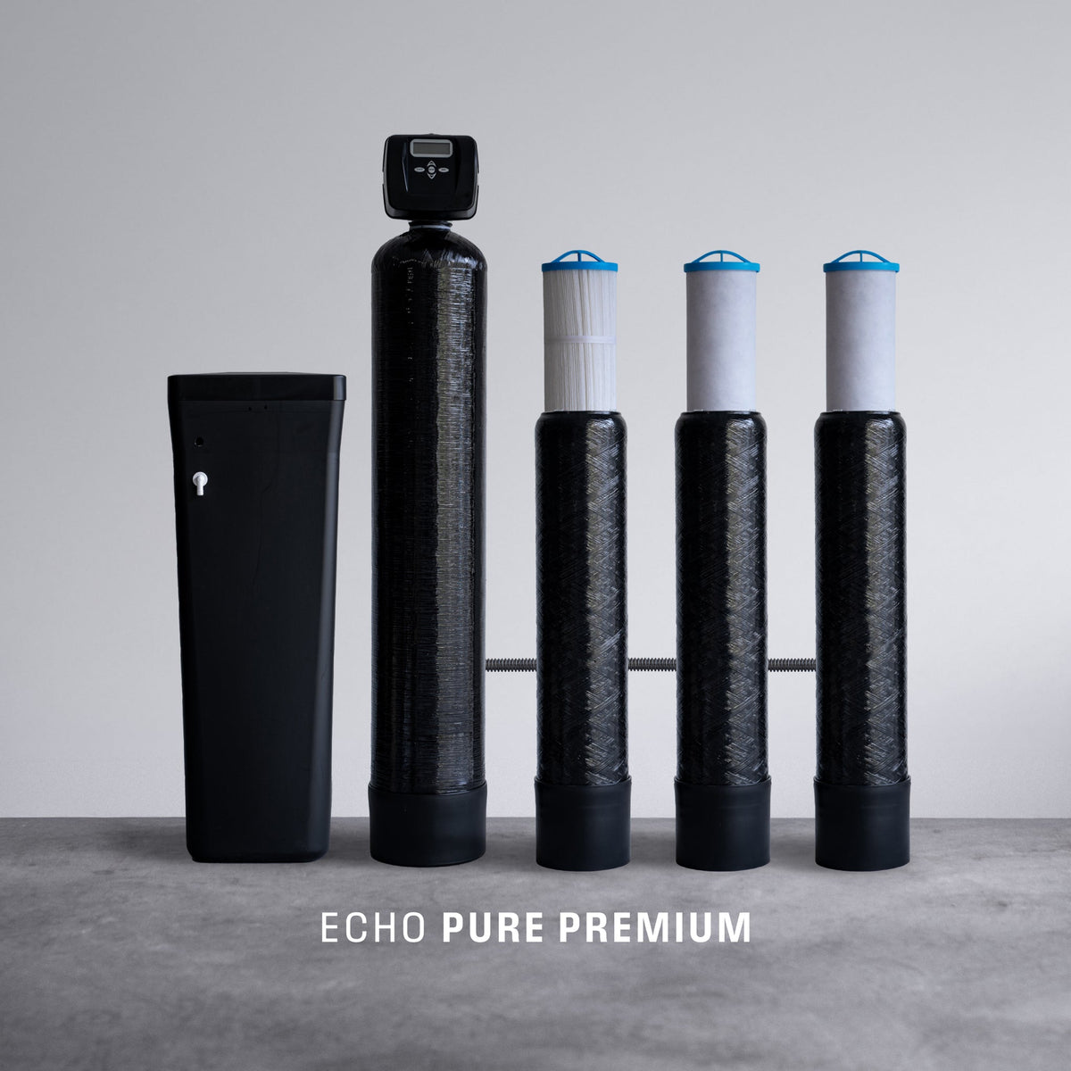 Echo Whole Home Water Filtration System with filter housings and components pure premium