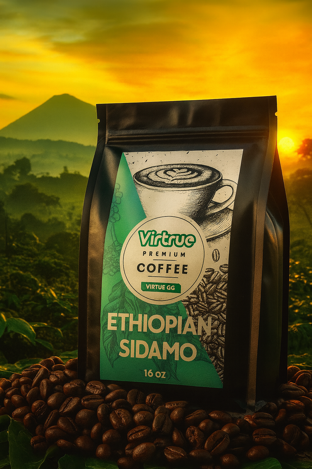 Virtrue Ethiopian Sidamo Decaf Coffee Bag