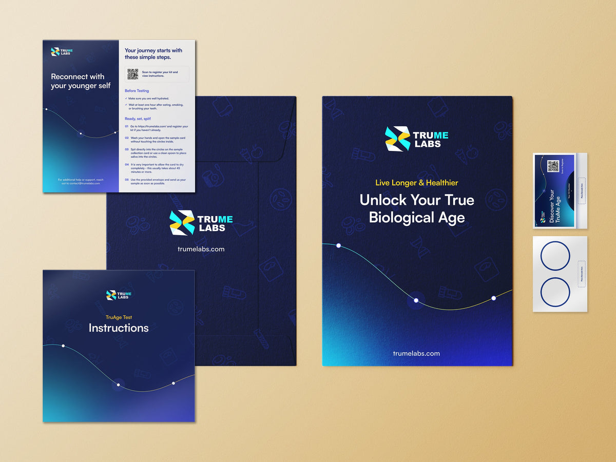 TruMe Biological Age DNA Test kit and packaging